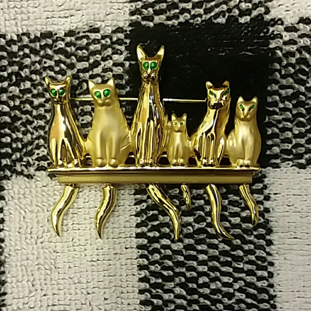 Faux gold cat pin.